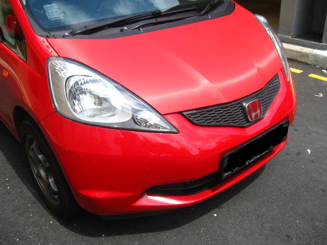 Bonnet (Fit) -Red CF (Side View)